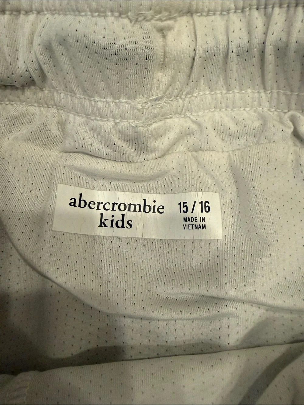 Abercrombie Kids Swim Trunks Boys Size 15/16 Blue White Wave Print Mesh Lined